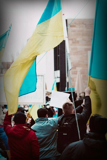 Supporters of Ukraine gather to protest