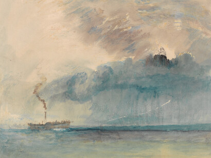 Joseph Mallord William Turner- A Paddle-Steamer in a Storm