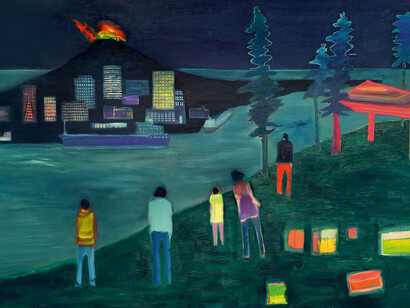 Tom Hammick, Fallout, 2014, Oil on canvas, (c) Tom Hammick, Courtesy of Flowers Gallery London and New York