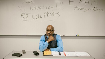 Teacher reflecting on his practice