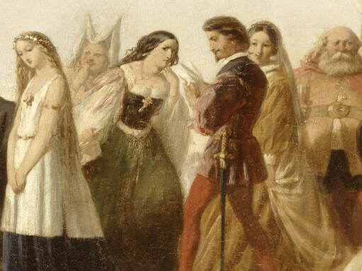 Fragmento de la «Procesión de personajes de las obras de Shakespeare«, pintura de artista desconocido