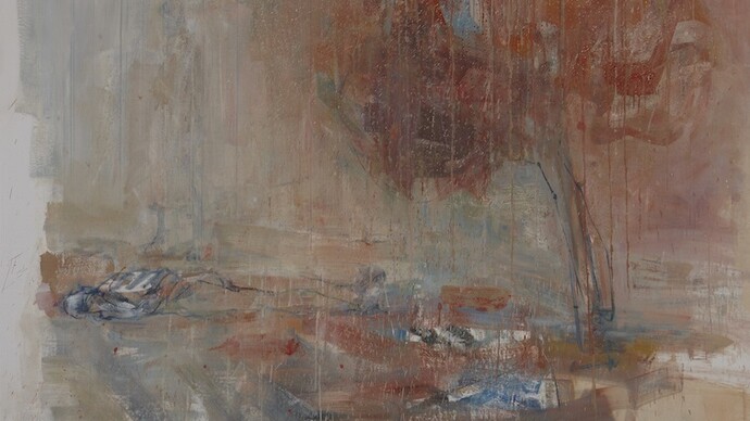 Cesare Lucchini, the day of memory, 2013, oil on canvas, 194 x 228 cm