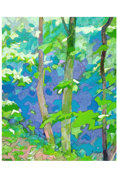 Sandy Litchfield, Lavender Woods, 2022, gouache and colored pencil on paper, 50.80x40.64 cm. Courtesy the artist and Garvey|Simon, NYC