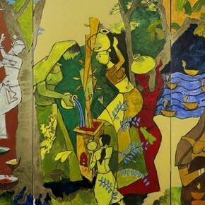 M.F. Husain, Traditional Indian Festivals, 2008-2011. Courtesy of Usha Mittal © Victoria and Albert Museum, London