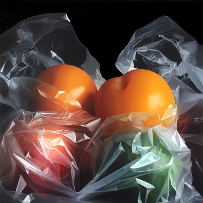 Pedro Campos, Summer Fruits, Oil on canvas, 150 x 150 cm  
