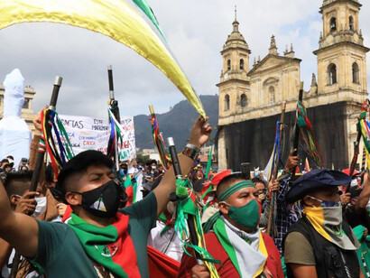Protesta de la minga indígena en Colombia