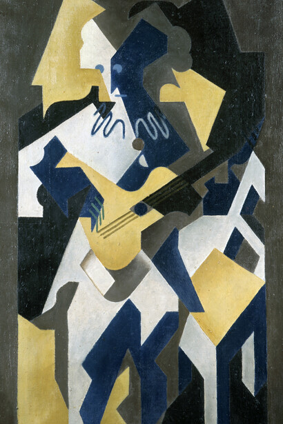 Juan Gris, Arlequin à la guitare (detail), 1918. Courtesy of Berggruen Gallery