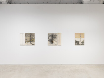 Christo & Jeanne-Claude, La arquitectura de lo no construido, vista de exhibición. Cortesía de Prats Nogueras Blanchard