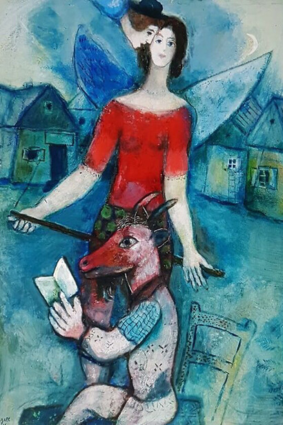 Marc Chagall, 'Donna con sombrero'
