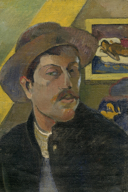 Paul Gauguin. Self-Portrait with Hat, winter 1893–94. Musée d’Orsay, Paris, acquired with the participation of an anonymous Canadian donation, 1966.