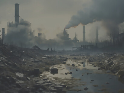 A factory emitting CO2 pollution exemplifies the environmental challenges we face, contributing to the adverse impacts of climate change