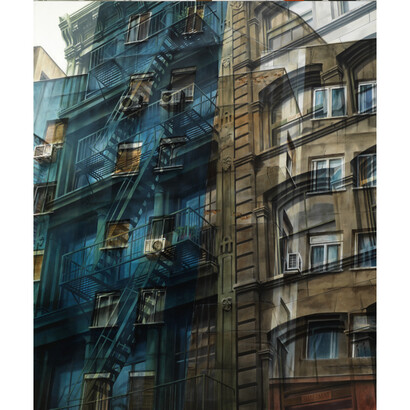Jorge Pombo, Madrid / New York, 2014, Oil on Canvas, 71" x 59"
