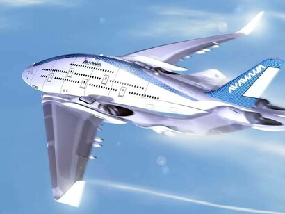 The Sky Whale aircraft that can carry 755 passengers and is larger than a Boeing 747