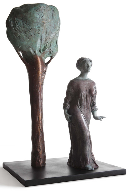 Marco Borgianni, Bozzetto per monumento,
bronzo patinato,
48 × 18 × 40 cm,
Stabilimento Ospedaliero Campostaggia, Poggibonsi
