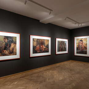 Regards croisés  Latifa Toujani & Khadija Jayi, exhibition view. Courtesy of Comptoir des Mines Galerie