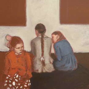 RvB Arts, Lucianella Cafagna, Tre al museo, Olio su tela, 50 x 70 cm