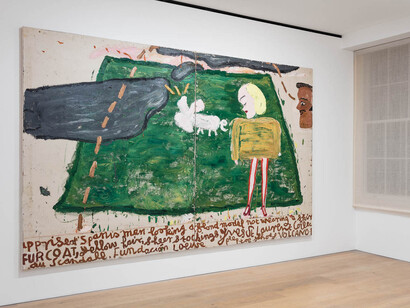 Rose Wylie, Exhibition view. Courtesy of David Zwirner
