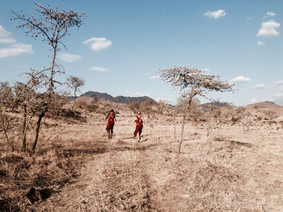 Parashi and Luca running through the hills prepping for the Marathon