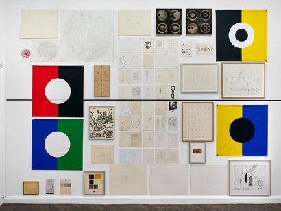 Mullican, Above and below the three worlds, exhibition view. Courtesy of Galerie Thomas Schulte