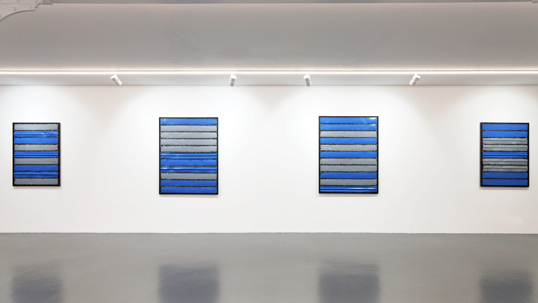 Kevin Rouillard, Crafted lines: echoes and assemblage, exhibition view. Courtesy of Xippas Gallery