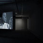 Installation view of "Stan Douglas. Hors-champs", Davis Gallery, Colby College Museum of Art, Waterville, Maine, 2025. Photo by Abby Lank