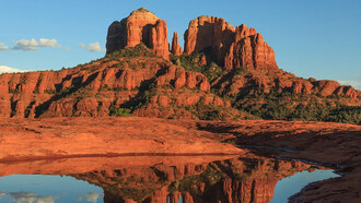 Cathedral rock reflection Sedona, Arizona, the USA photo by Tom Tietz