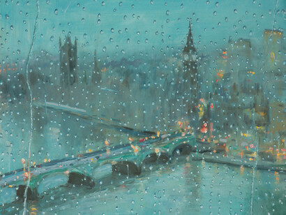 Henry Kondracki, London Eye, oil on canvas, 40 x 40 inches