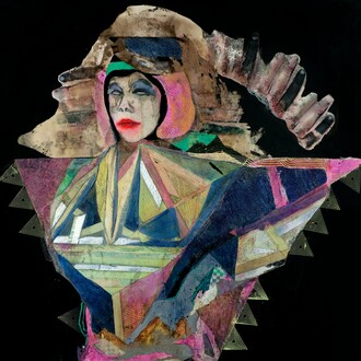 MaZinga, 2015,  tecnica mista su carta, 110 x 117 cm 