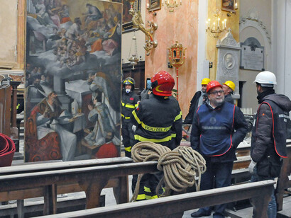 La Protezione civile recupera i beni artistici danneggiati dal sisma