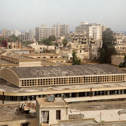 Vista aérea de Varosha, distrito de la ciudad chipriota de Famagusta