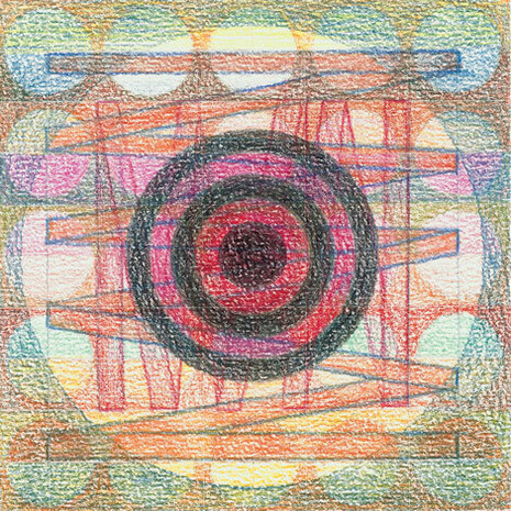Magical night #12, coloured pencil on pape, 13 x 13 cm, Mark Weighton 2011