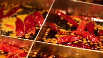 Hot pot from Sichuan, China is always spicy