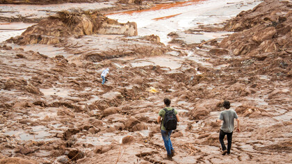 Cidade de Mariana no estado de Minas Gerais, Brasil, extremamente afetada pelo rompimento de uma barragem