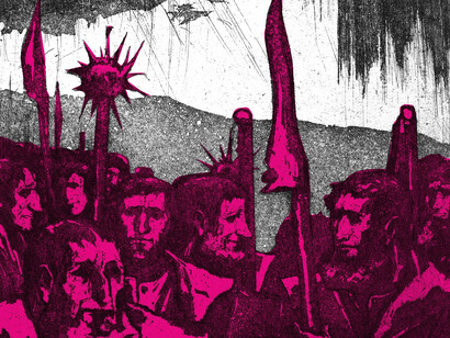 Aloys Wach, Bauernkrieg 1626, blatt I (Versammlung der Bauern), 1924, radierung. Courtesy of DomQuartier Museum