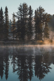 Reflection in the water represents self-reflection