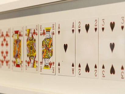 False Memory Archive: A full deck of hand painted ‘reverse colour’ playing cards found at a house clearance sale in Woolwich, London  © A.R. Hopwood