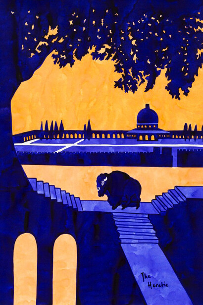 Ivo Morrison, I Just Figured Everything Was Kind of Bleak and This Guy Made Me Smile., 2018, ink on paper. Courtesy of Rebecca Hossack Art Gallery.