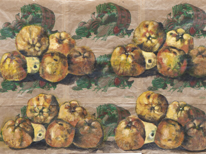 Still Life, gouache on paper bag from market gardener, 94 x 66 cm, 2014