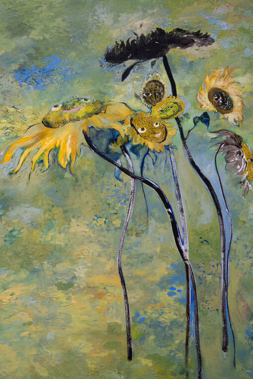 Aleza Zheng, Sunflowers (detail), 2026. Courtesy of Make Room Gallery