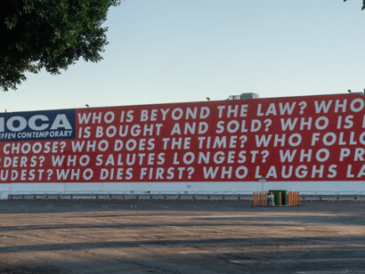 Barbara Kruger, Untitled (Questions)
(1990/2018). Courtesy of MOCA