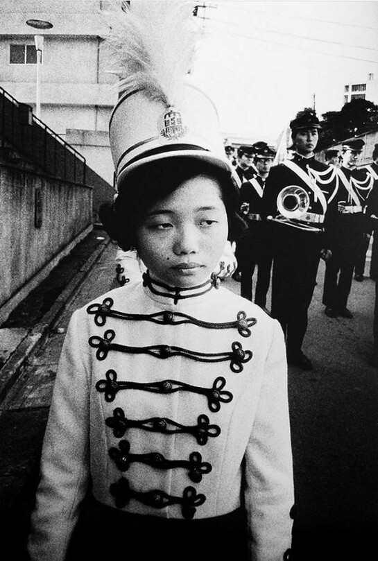 Daido Moriyama, Baton Twirler, 1967 / 2003, Gelatin silver print, 59.1 x 39.4 in (150 x 100 cm), Courtesy of Simon Lee Gallery and Taka Ishii Gallery, Tokyo