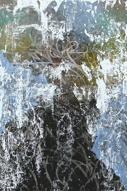 “White Plains to DeKalb” 72” by 48” (183 cm by 122 cm), acrylic, ink, enamel/canvas
2015 copyright: JOSÉ PARLÁ; Artists rights society, courtesy :  Bryce Wolkowitz gallery and Mary Boone Gallery, New York
