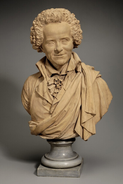 Attributed to Joseph Chinard
French, 1756‒1813
or Barthélemy Corneille
French, ca. 1760‒1805
Portrait Bust of Dominique-Vivant Denon
1792–93
Terracotta
28 x 17 ½ x 9 1/2 in. (71.1 x 44.5 x 24.1 cm)
Sidney and Lois Eskenazi Museum of Art