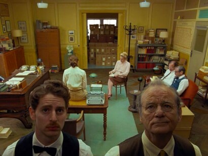 Bill Murray, right, in a scene in the French Dispatch