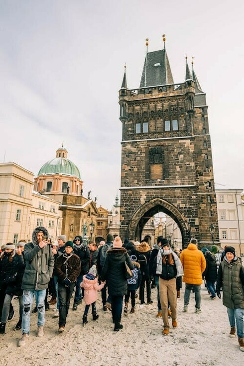 The Charles Bridge, a landmark of Prague, serves as a vital connection between the Old Town and Prague Castle, drawing visitors with its rich history and scenic beauty, Czechia