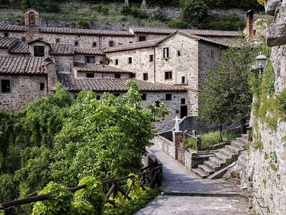Veduta dell'Eremo Le Celle, Cortona, Italia