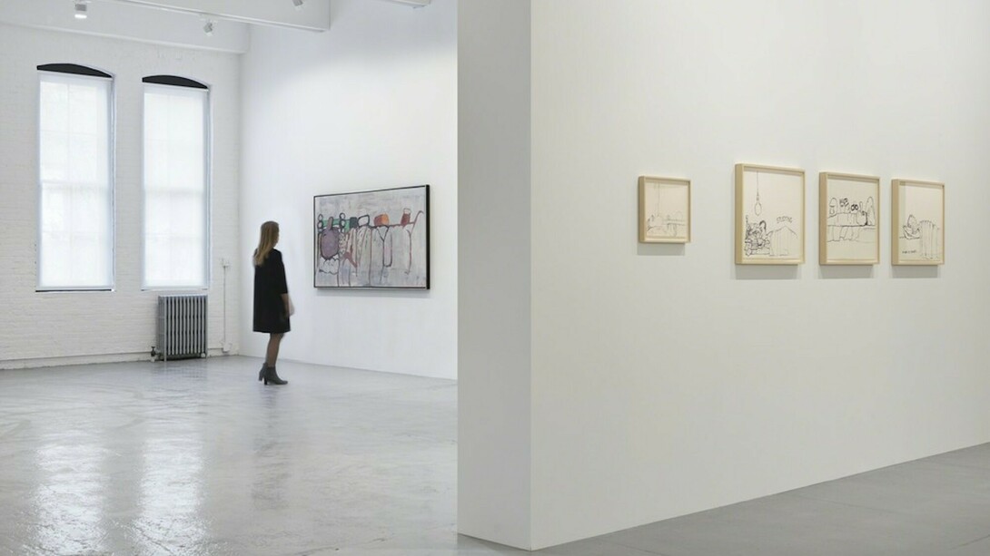 Philip Guston, Laughter in the Dark, Exhibition view. Courtesy of Hauser & Wirth