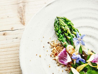 A fresh and colourful dish served at the Small Holding in Kent, UK