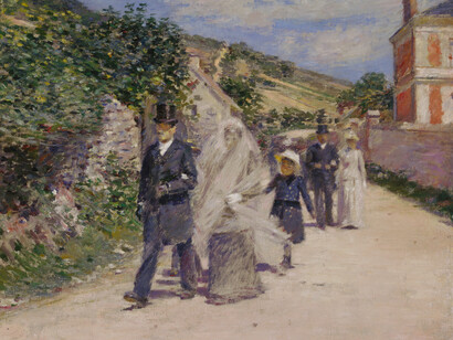 Theodore Robinson. The Wedding March, 1892, oil on canvas, 56.7 x 67.3 cm. Terra Foundation for American Art, Chicago, Daniel J. Terra Collection © Terra Foundation for American Art