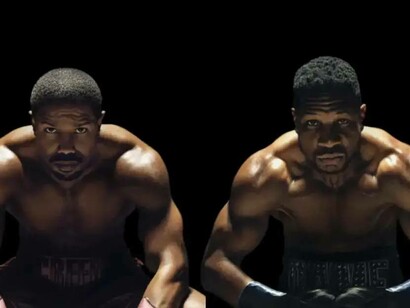 Michael B. Jordan and Jonathan Majors side by side in Creed III